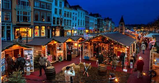 Drijvende kerstmarkt Leiden