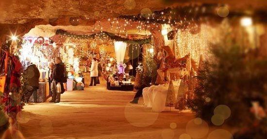 Kerstmarkt in de grotten van Valkenburg