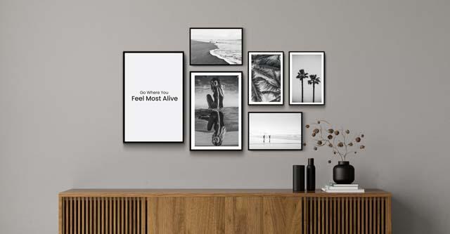 fotowand met zwart-wit posters | 15% korting