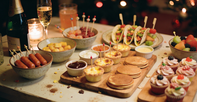 Hapjes en stylingtips voor een feestelijk gedekte oud en nieuw tafel