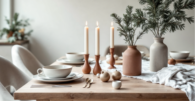 Kerstkleurenpalet 2025: warme aardetinten saliegroen en terracotta