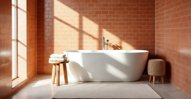 Terracotta warmte in de badkamer