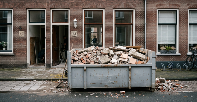 Puinafval efficiënt afvoeren bij een verbouwing van huis