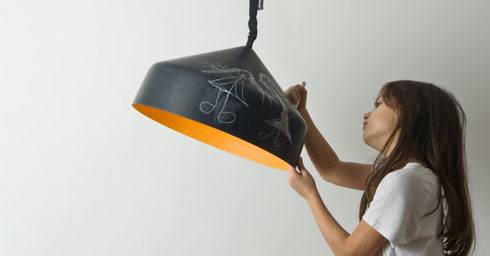 Krijtbord lamp